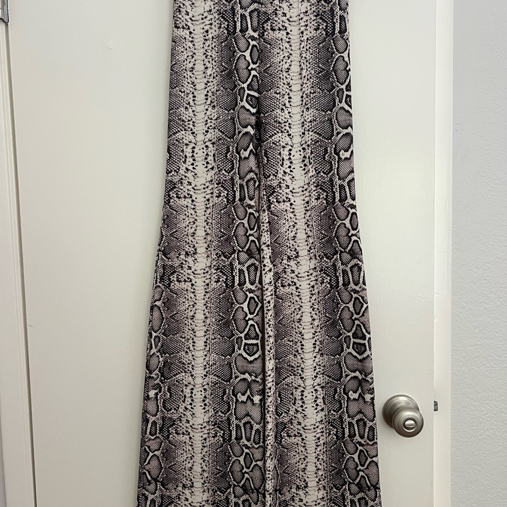 Bershka Monochrome Snakeskin Pattern Pants